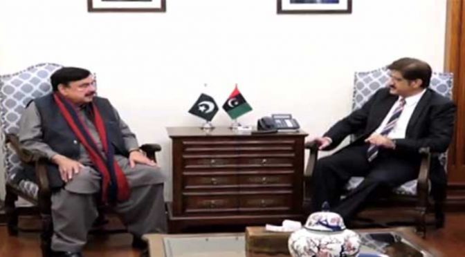 شیخ رشید اور وزیر اعلیٰ سندھ کے درمیان ملاقات طے پا گئی