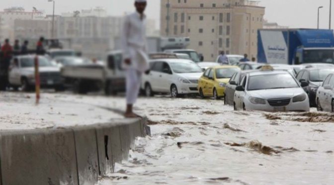 سعودی عرب کے شمالی علاقوں میں شدید بارش،سیلابی ریلے