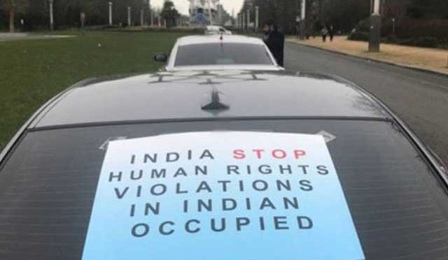 کشمیر میں بھارتی مظالم کے خلاف بیلجیئم میں کار ریلی
