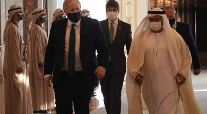 برطانوی وزیر اعظم بورس جانسن متحدہ عرب امارات پہنچ گئے