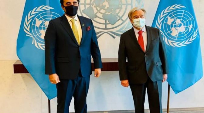 بلاول بھٹو زرداری کی اقوام متحدہ کے سیکریٹری جنرل سے ملاقات