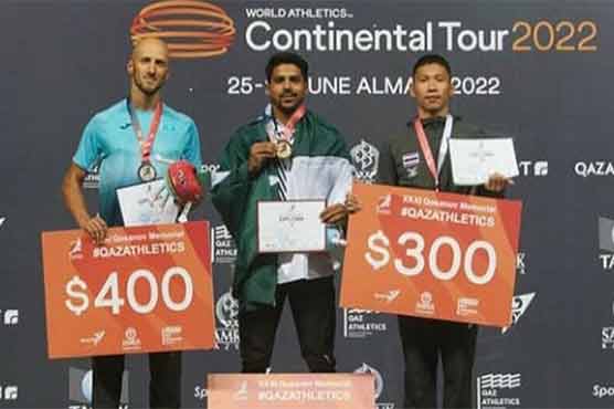 پاکستان کے ایتھلیٹ شجر عباس نے سو میٹر ریس میں گولڈ میڈل جیت لیا