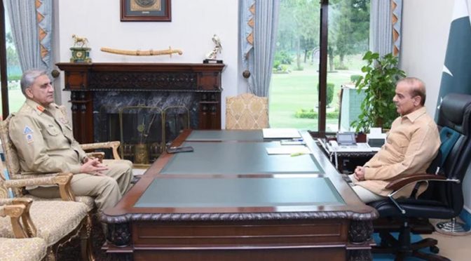 وزیر اعظم شہباز شریف کی آرمی چیف سے ون آن ون ملاقات