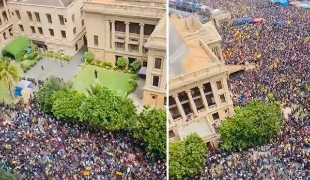 سری لنکا؛ صدارتی محل پر مظاہرین کا دھاوا، صدر کے ملک سے فرار کی اطلاعات