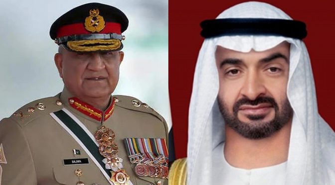 آرمی چیف کو اماراتی صدر کا فون، ہیلی کاپٹر حادثے پر اظہار تعزیت