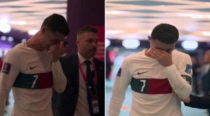 مراکش سے شکست، رونالڈو میچ ختم ہوتے ہی روتے ہوئے گراؤنڈ چھوڑ گئے