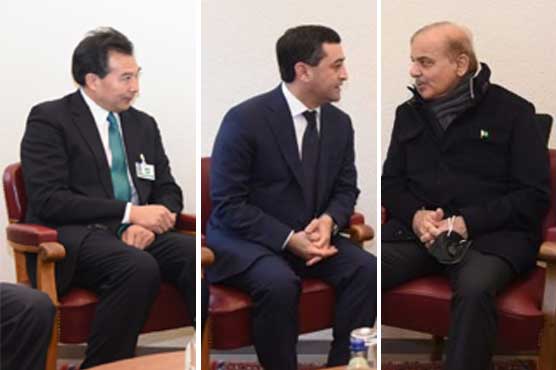 جنیوا میں وزیراعظم شہباز شریف سے برطانوی، ازبک وزراء کی ملاقاتیں