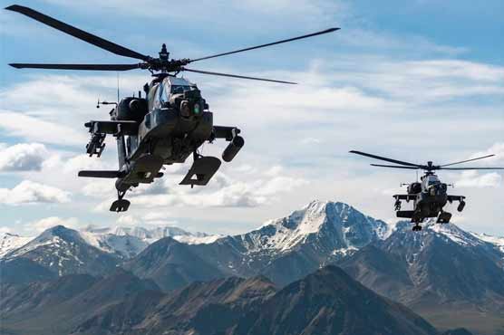 امریکی فوج کے 2 اپاچی ہیلی کاپٹر ٹریننگ کے دوران گر کر تباہ